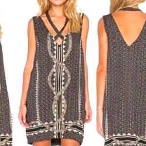 FREE PEOPLE Diamonds & Snakes Beaded Mini Shift Dress S MSRP $168